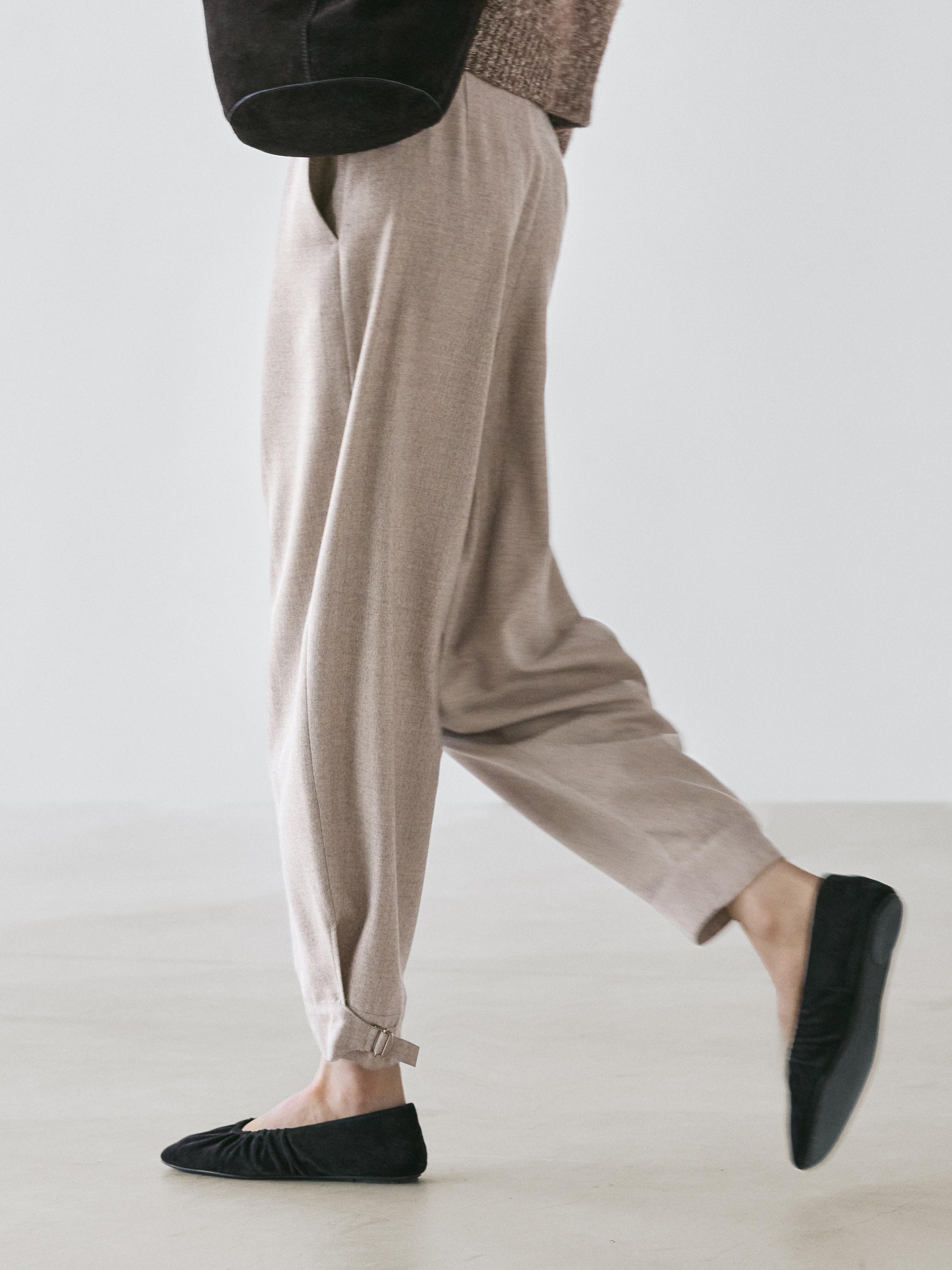 Sarouel trousers with buckle detail